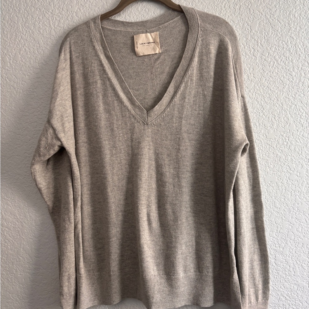 Lucky Brand Heather Gray Knit Top